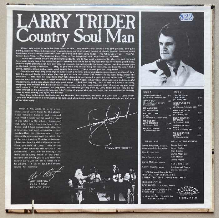 Larry Trider - Country Soul Man (LP)