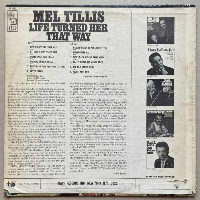 Mel Tillis - Life Turned Her That Way (LP)