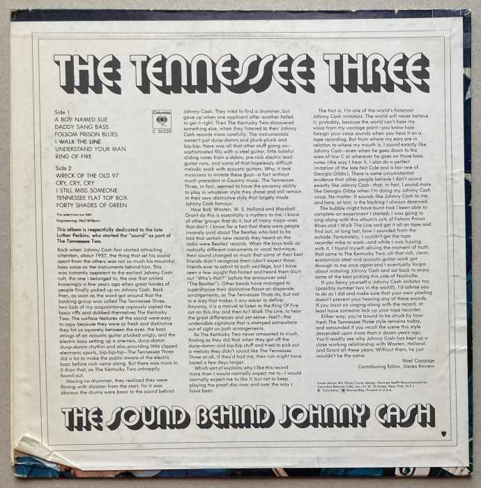 The Tennessee Three - The Sound Behind Johnny Cash (LP)