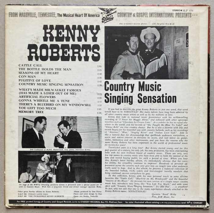 Kenny Roberts - Country Music Singing Sensation (LP)