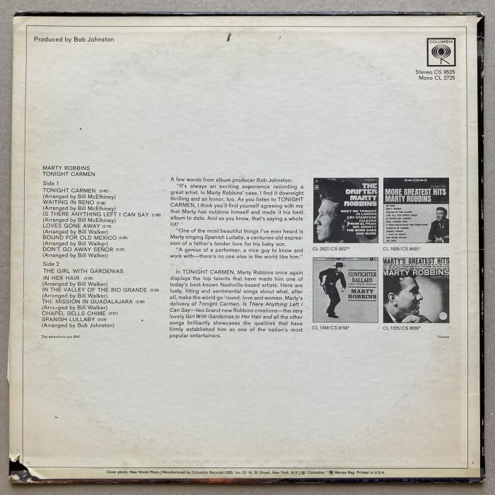 Marty Robbins - Tonight Carmen (LP)