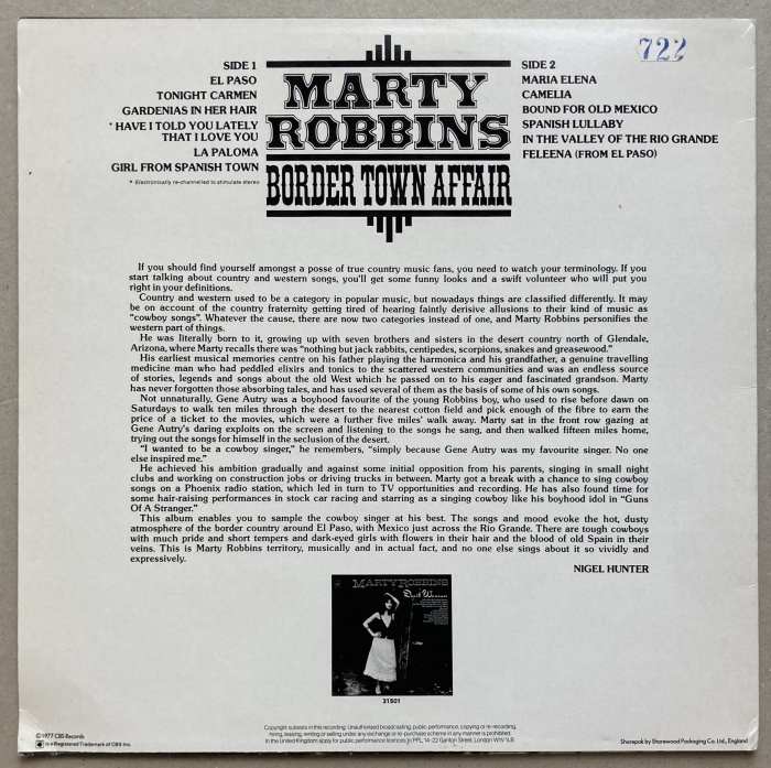 Marty Robbins - Border Town Affair (LP)