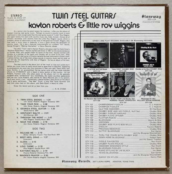 Kayton Roberts & Little Roy Wiggins - Twin Steel Guitars (LP)
