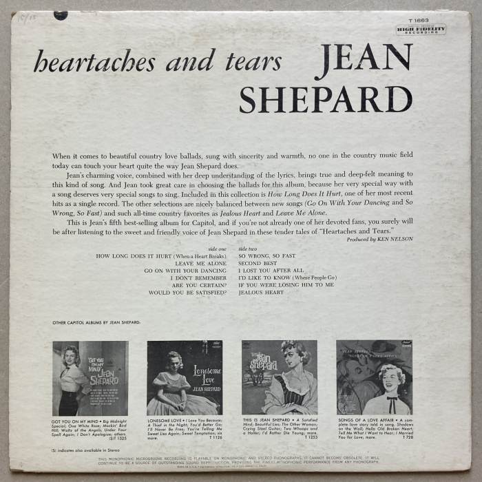 Jean Shepard - Heartaches And Tears (LP)