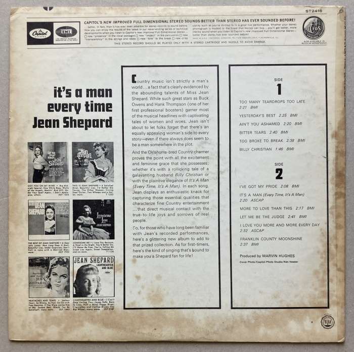 Jean Shepard - It's A Man Every Time (LP)