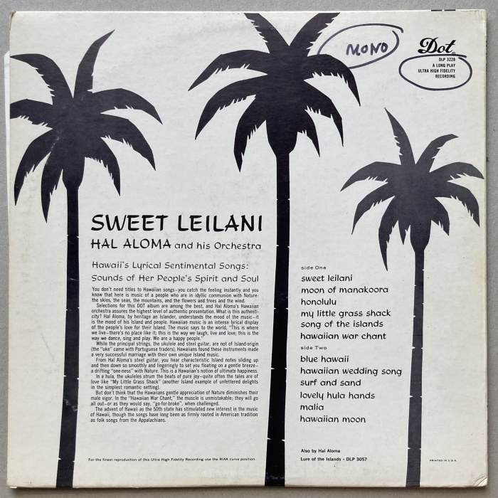 Hal Aloma And His Orchestra - Sweet Leilani (LP)