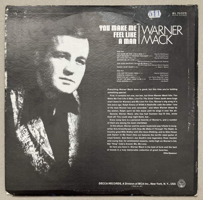 Warner Mack - You Make Me Feel Like A Man (LP)