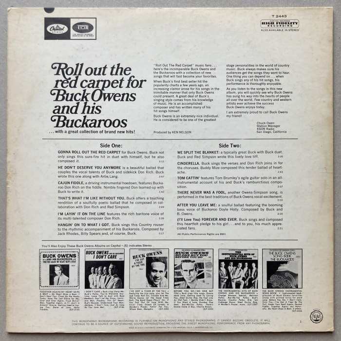 Buck Owens And His Buckaroos - Roll Out The Red Carpet (LP)