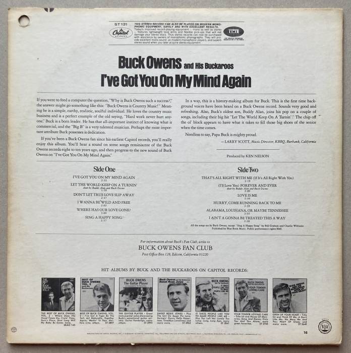 Buck Owens And His Buckaroos - I've Got You On My Mind Again (LP)