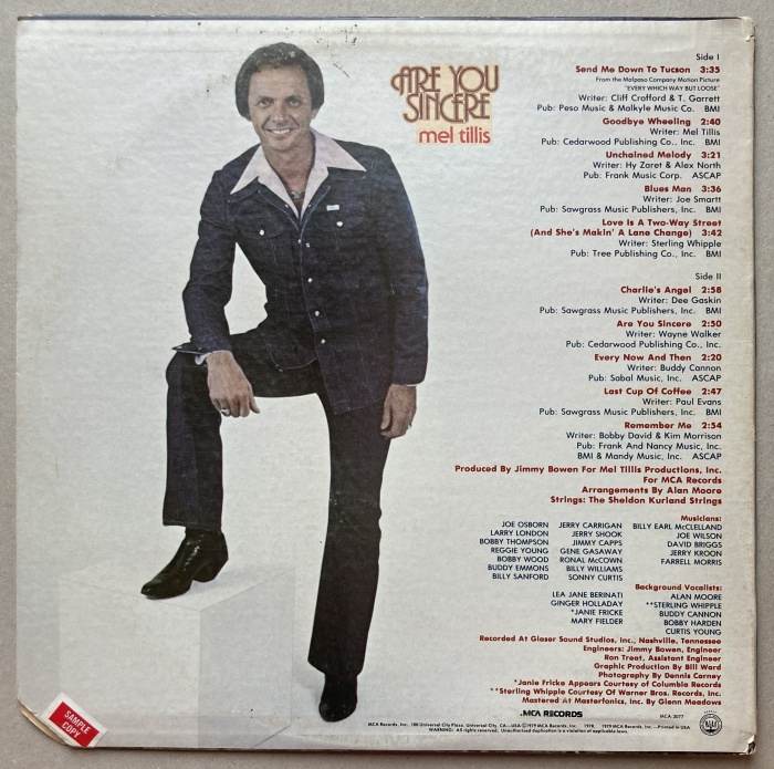 Mel Tillis - Are You Sincere (LP)