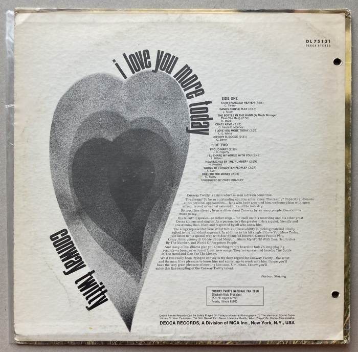 Conway Twitty - I Love You More Today (LP)
