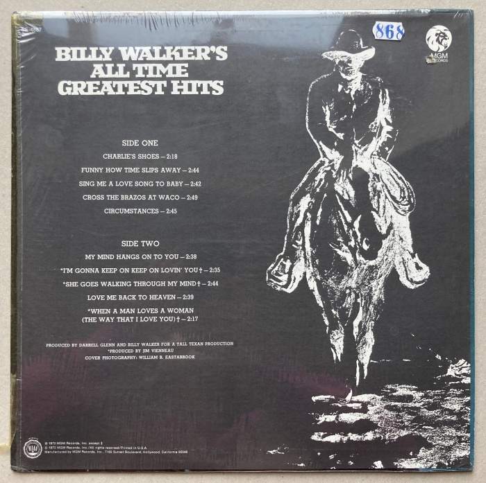 Billy Walker - Billy Walker's All Time Greatest Hits (LP)
