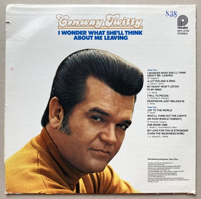 Conway Twitty - I Wonder What She'll Think About Me Leaving (LP)