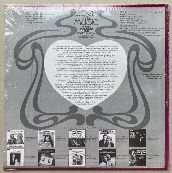Porter Wagoner And Dolly Parton - Love And Music (LP)