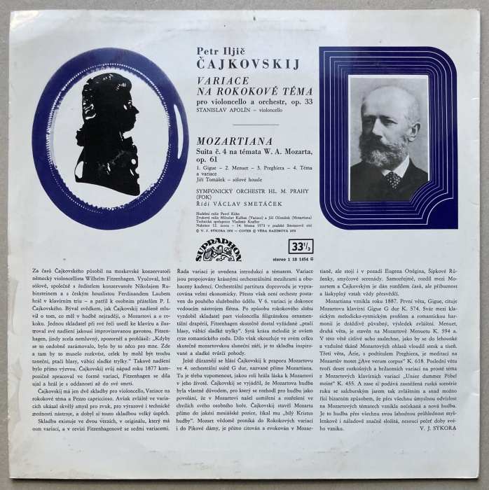 Petr Iljič Čajkovskij, Stanislav Apolín, Jiří Tomášek, Symfonický orchestr hl. m. Prahy (FOK), Václav Smetáček - Variace na rokokové téma / Mozartiana (LP)