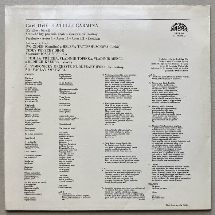 Carl Orff - Catulli Carmina (LP)