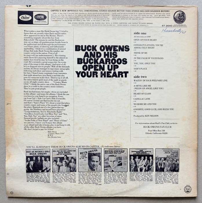 Buck Owens & His Buckaroos - Open Up Your Heart (LP)