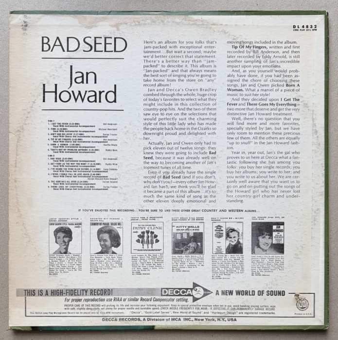 Jan Howard - Bad Seed (LP)
