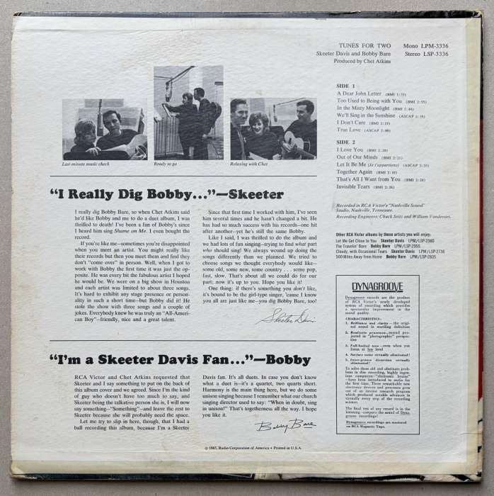 Skeeter Davis & Bobby Bare - Tunes For Two (LP)