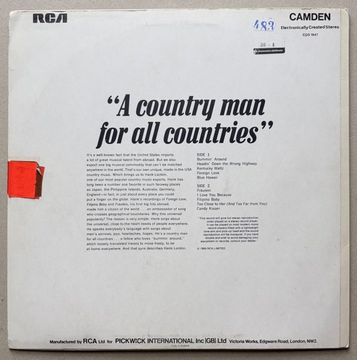Hank Locklin - Bummin' Around (LP)