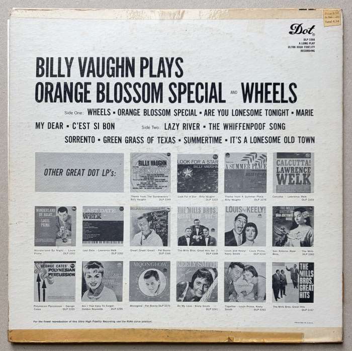 Billy Vaughn And His Orchestra - Wheels And Orange Blossom Special (LP)
