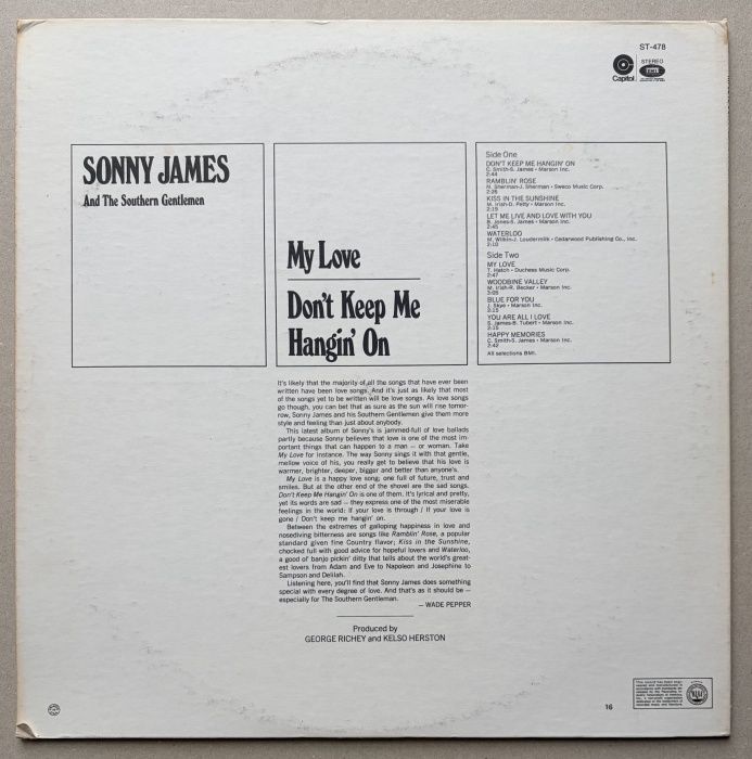 Sonny James And The Southern Gentlemen - My Love / Don't Keep Me Hangin' On (LP)