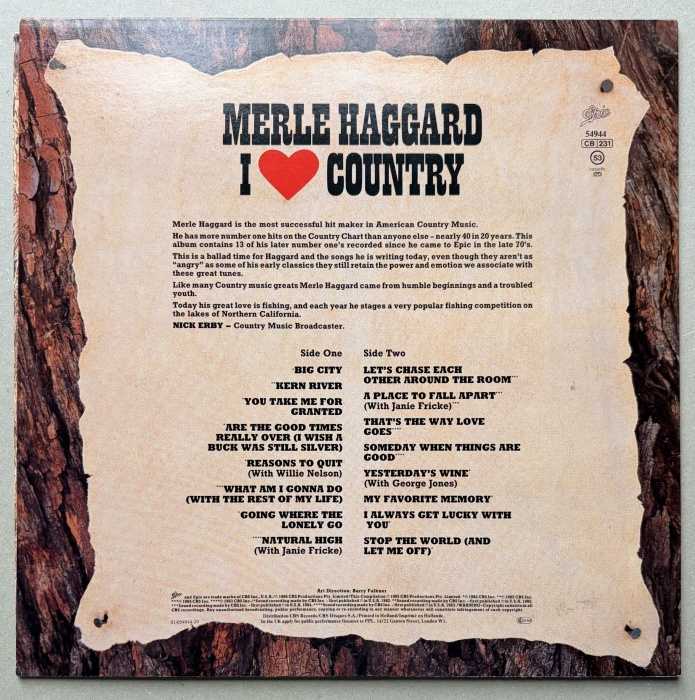 Merle Haggard - I Love Country (LP)