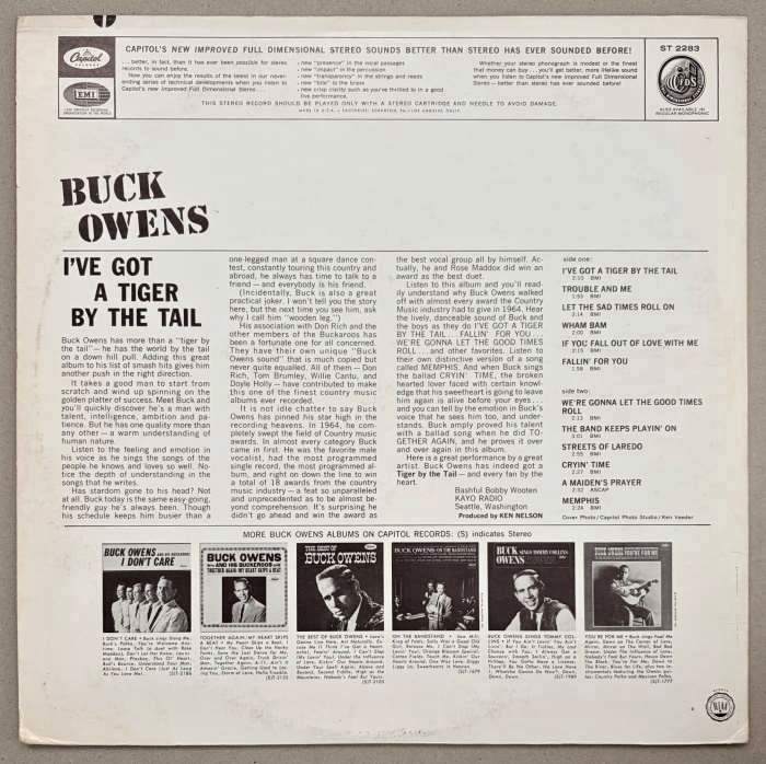 Buck Owens And His Buckaroos - I've Got A Tiger By The Tail (LP)