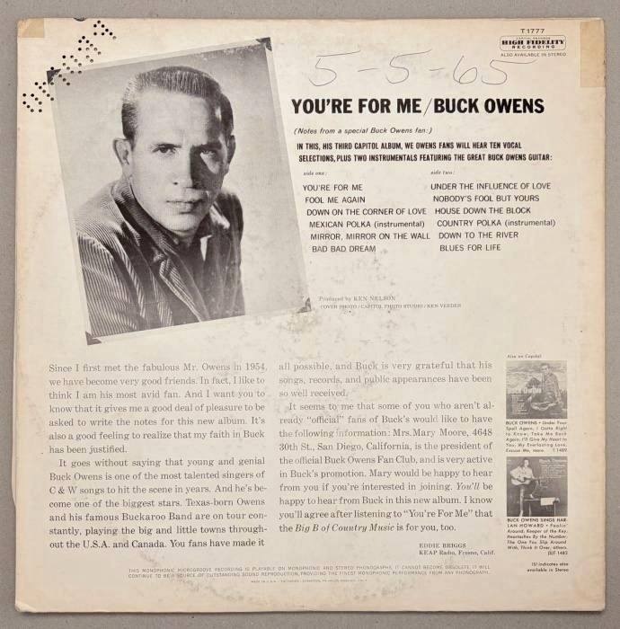 Buck Owens - You're For Me (LP)
