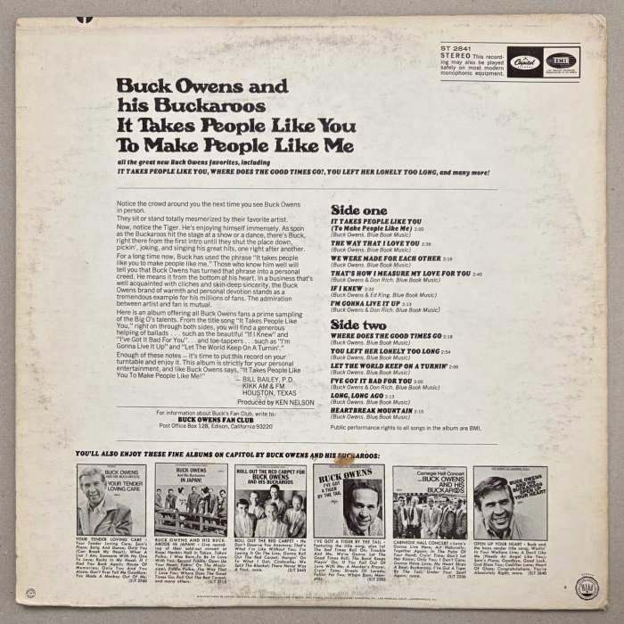 Buck Owens And The Buckaroos - It Takes People Like You To Make People Like Me (LP)