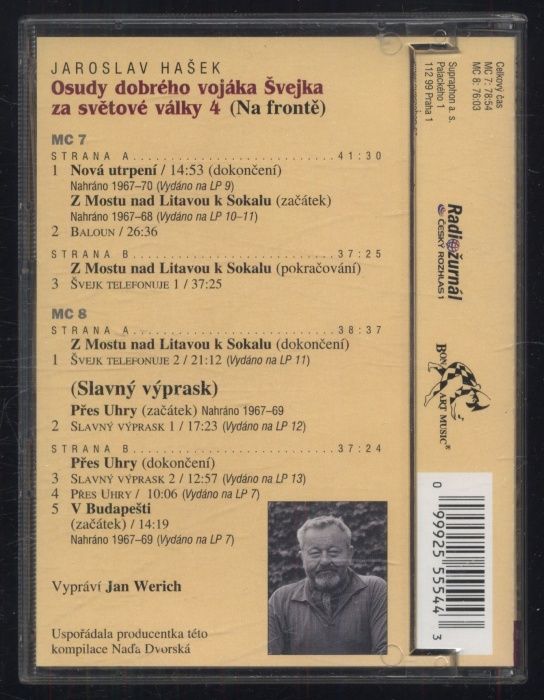 Jaroslav Hašek, čte Jan Werich - Osudy dobrého vojáka Švejka 4 (Na frontě / Slavný výprask) (2MC)