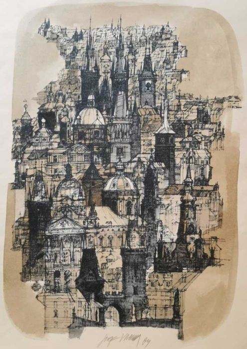 Josef Vrana (*1939) - Praha - litografie