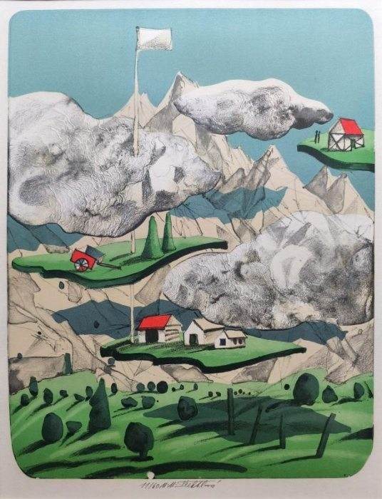 Marie Michaela Šechtlová - Abstraktní krajina (litografie)