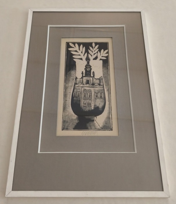 Vladimír Komárek (1928 - 2002) - Dům - dřevoryt