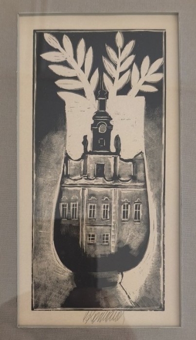 Vladimír Komárek (1928 - 2002) - Dům - dřevoryt