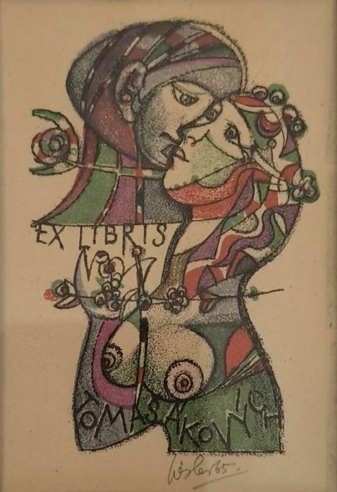 Josef Liesler (1912 - 2005) - Ex Libris Tomáškových - litografie