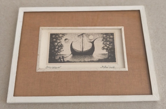 Ludmila Jiřincová (1912-1994) - Spící loď (litografie)