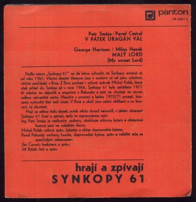 Synkopy 61 - V pátek uragán vál / Malý lord (SP)