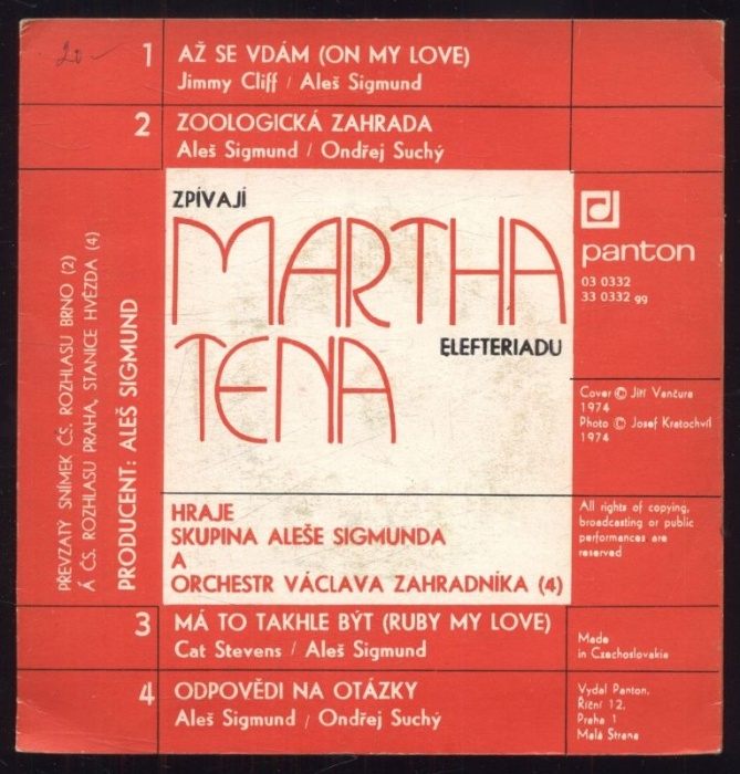 Martha Tena - Až se vdám / Zoologická zahrada / Má to takhle být / Odpovědi na otázky (SP)