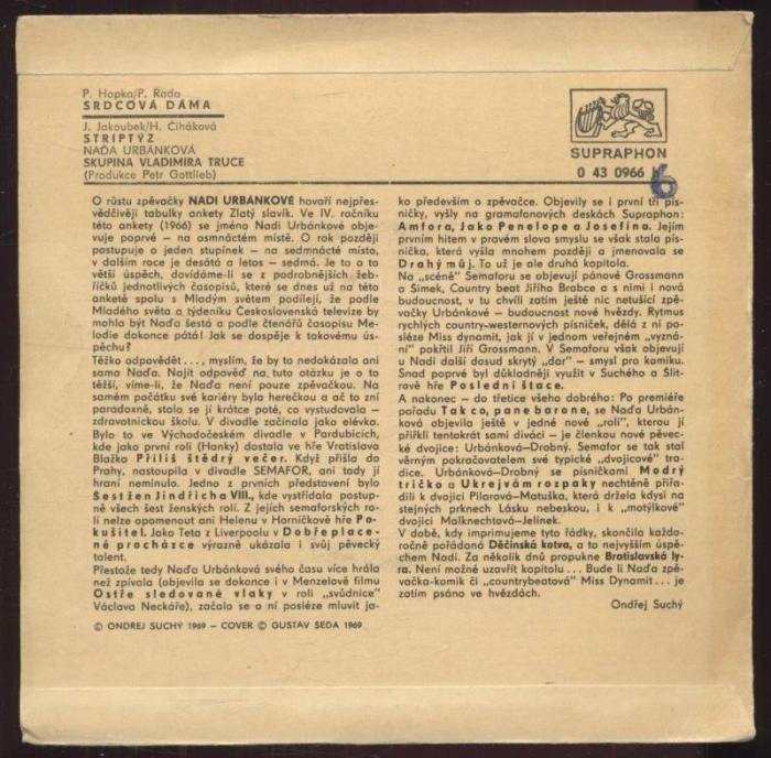 Naďa Urbánková - Srdcová dáma / Striptýz (SP)