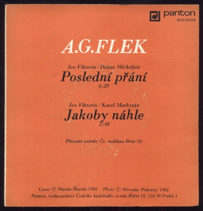 A. G. Flek - Poslední přádní / Jakoby náhle (SP)