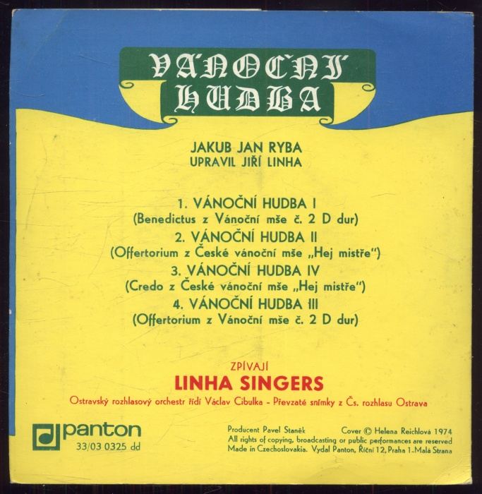 Linha Singer - Vánoční hudba (Jakub Jan Ryba) (SP)