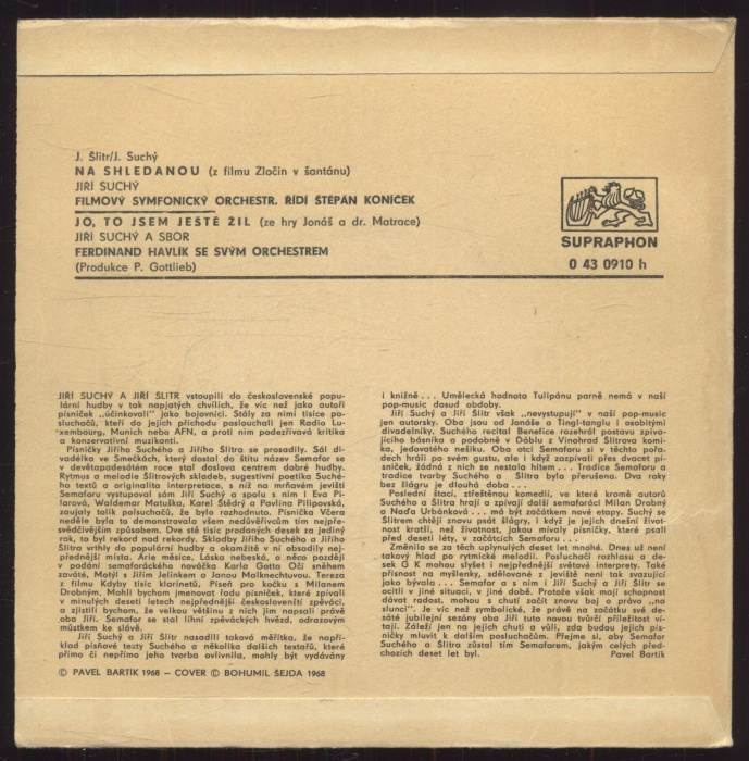 Jiří Suchý, Jiří Šlitr - Na shledanou / Jo, to jsem ještě žil (SP)