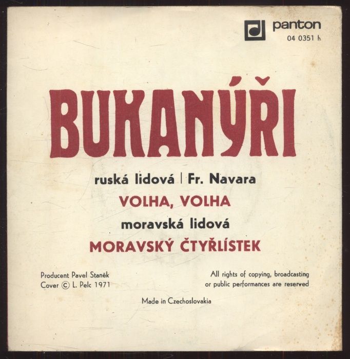 Bukanýři - Volha, Volha / Moravský čtyřlístek (SP)