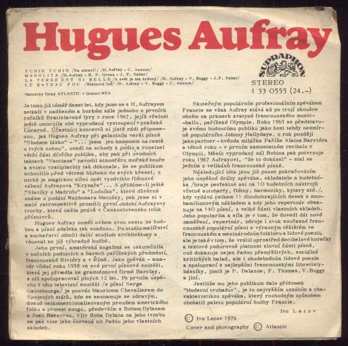 Hugues Aufray - Tchin Tchin; Manolita / La Terre Est Si Belle; Le Bateau Fou (EP)
