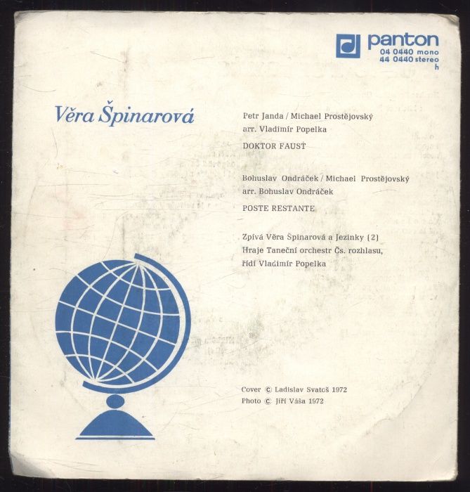 Věra Špinarová - Doktor Faust / Poste restante (SP)